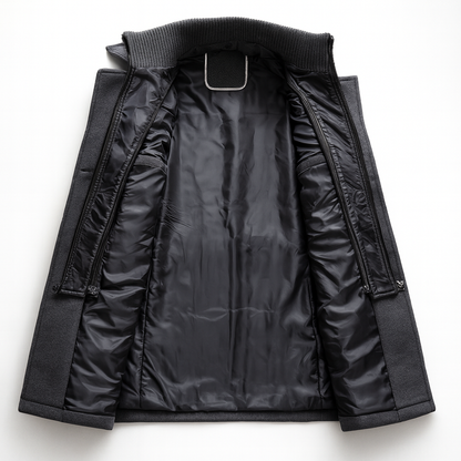 Men's Wool Winter Coat - Black