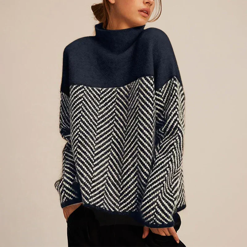 Women's Cozy Turtleneck Sweater - Beige