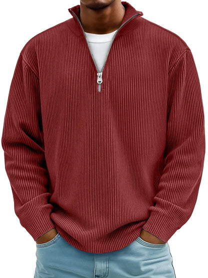 Men's Knit Half Zip Pullover - Grey