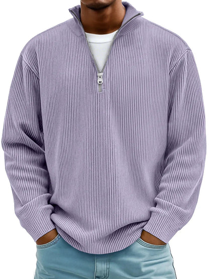 Men's Knit Half Zip Pullover - Grey