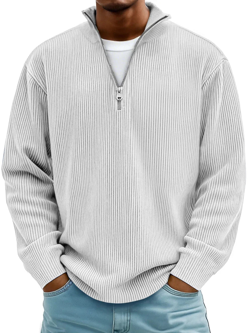 Men's Knit Half Zip Pullover - Blue