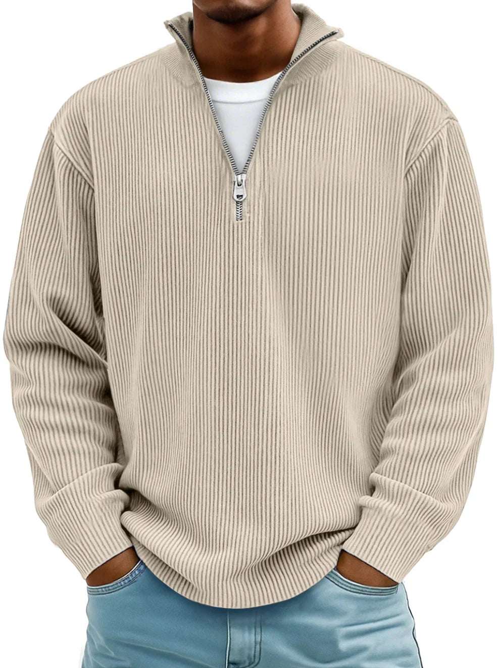 Men's Knit Half Zip Pullover - Blue
