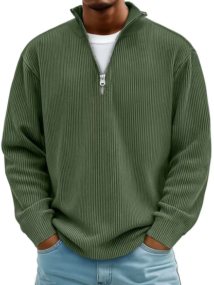 Men's Knit Half Zip Pullover - Grey