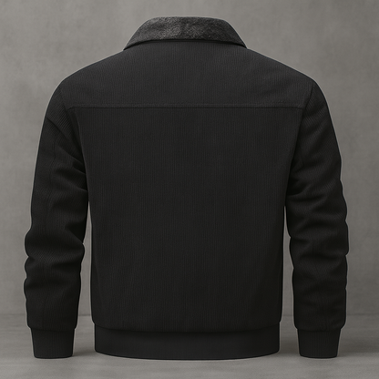 Men's Faux Fur Lined Jacket - Black