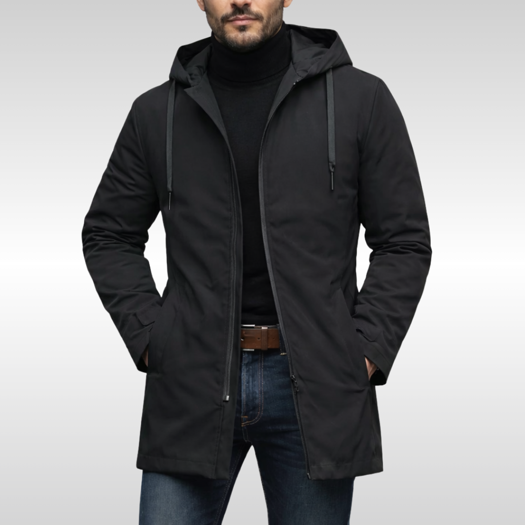 Men's Quilted Insulated Winter Coat - Black