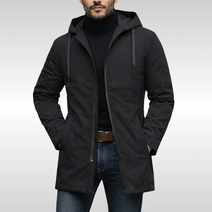 Men's Quilted Insulated Winter Coat - Black
