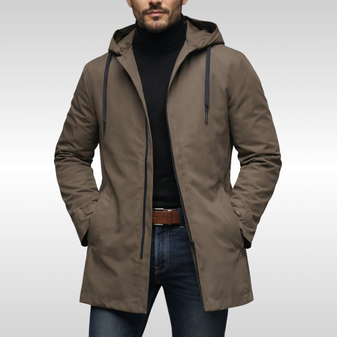Men's Quilted Insulated Winter Coat - Black