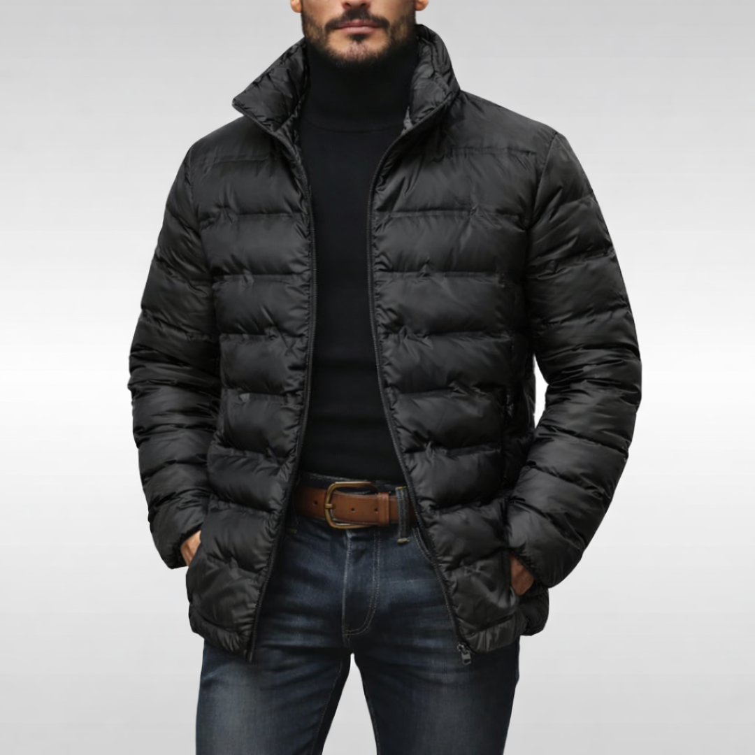 Men's Quilted Down Jacket - Blue