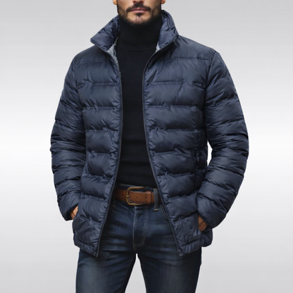 Men's Quilted Down Jacket - Blue