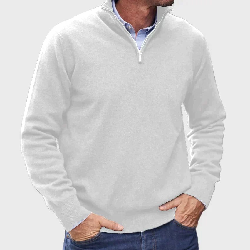 Men's Knit Quarter Zip Pullover - Light Purple