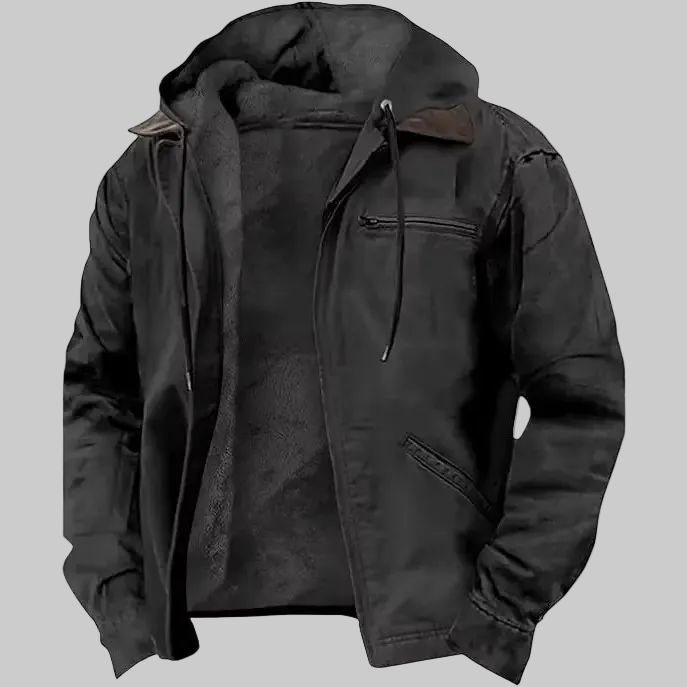 Men's Down Puffer Coat - Navy Blue