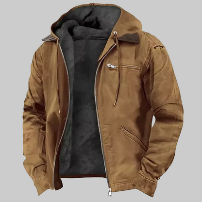 Men's Down Puffer Coat - Navy Blue