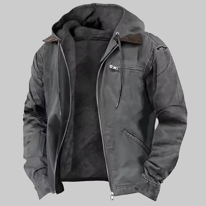 Men's Down Puffer Coat - Navy Blue