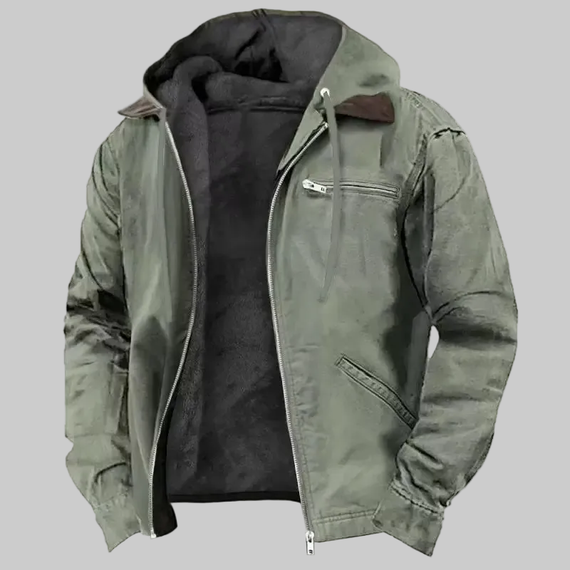 Men's Down Puffer Coat - Navy Blue