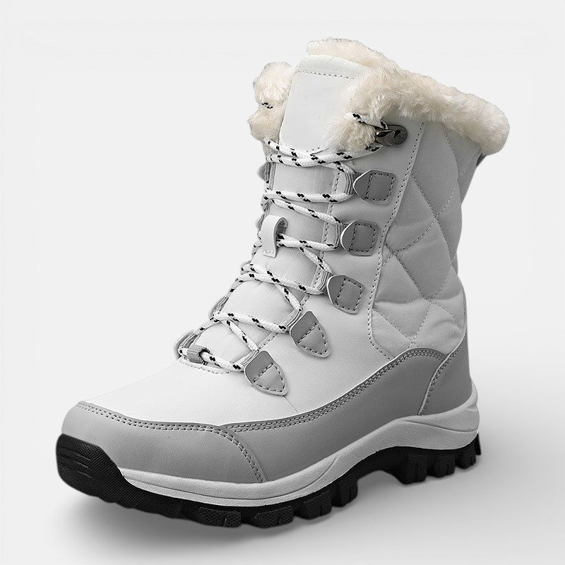 Women's Faux Fur Lined Snow Boots - Black