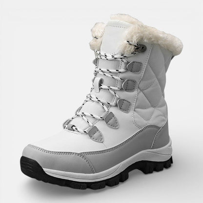Women's Faux Fur Lined Snow Boots - Black