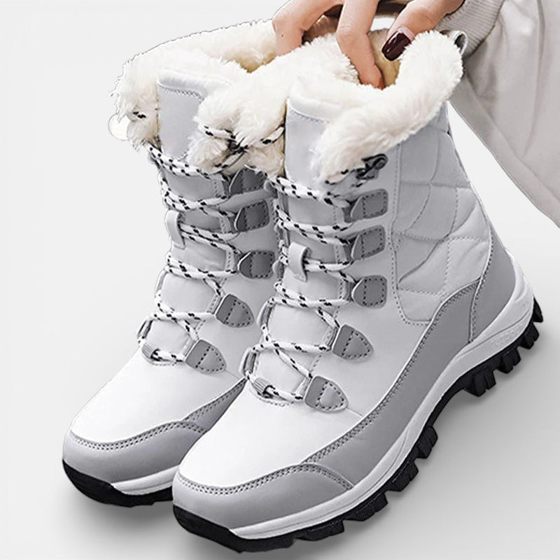 Women's Faux Fur Lined Snow Boots - Black
