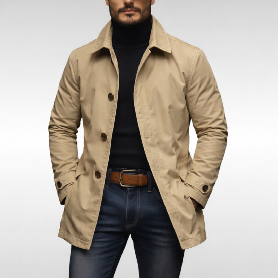 Men's Quilted Waterproof Coat - Black