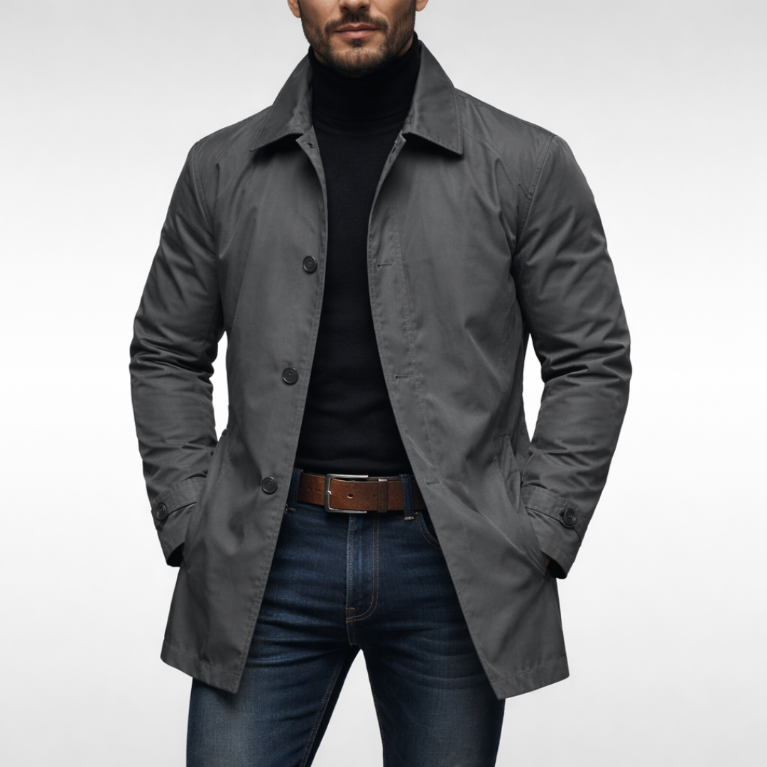 Men's Quilted Waterproof Coat - Black