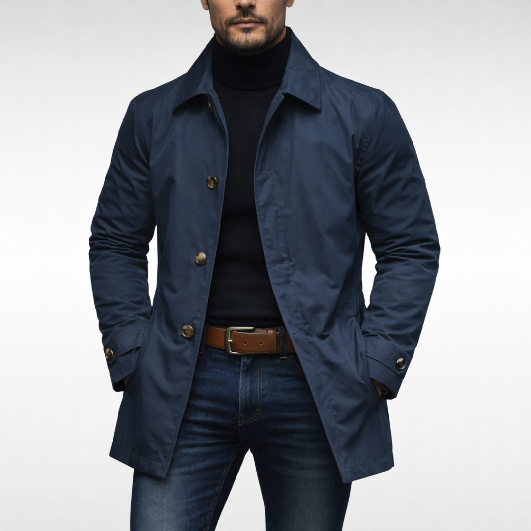Men's Quilted Waterproof Coat - Black