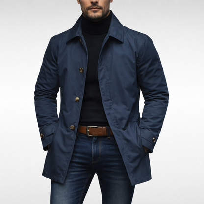Men's Quilted Waterproof Coat - Black