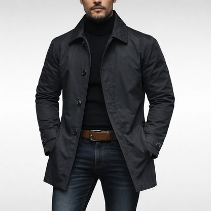 Men's Quilted Waterproof Coat - Black