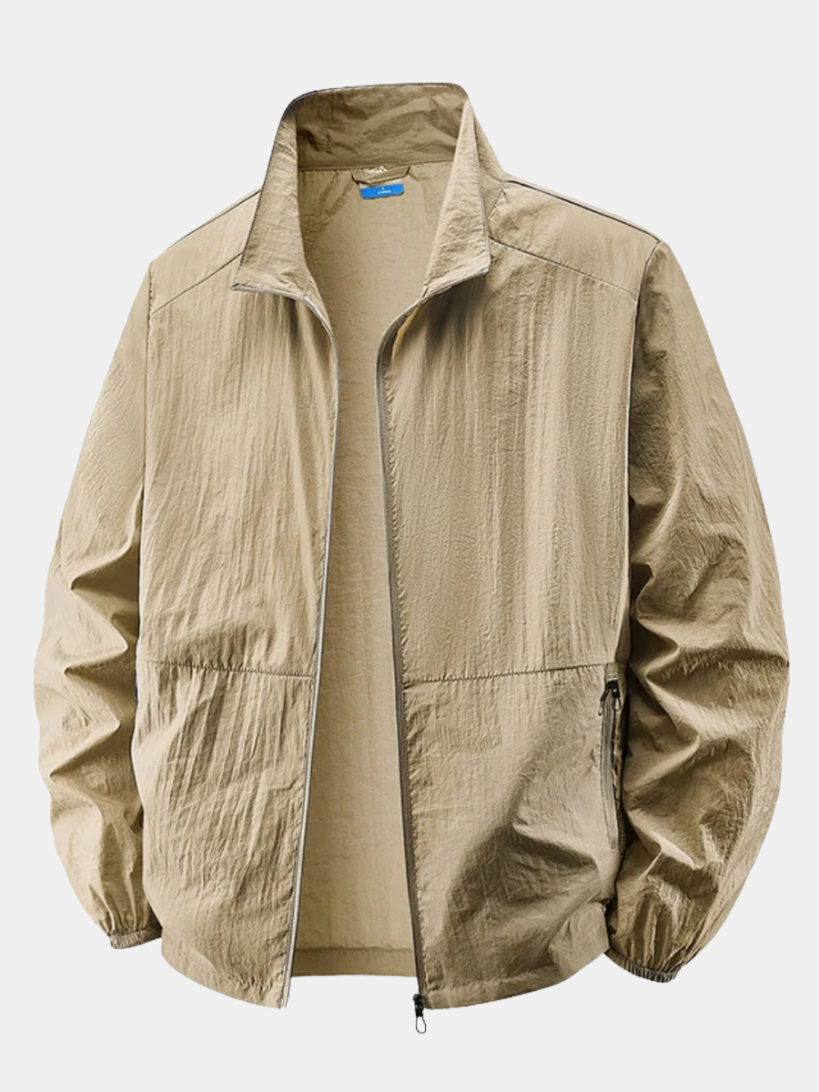 Men's Lightweight Zip Jacket - Khaki