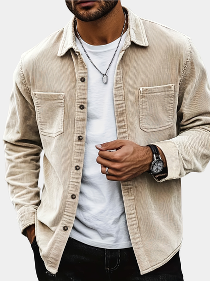 Men's Corduroy Overshirt Jacket - Beige