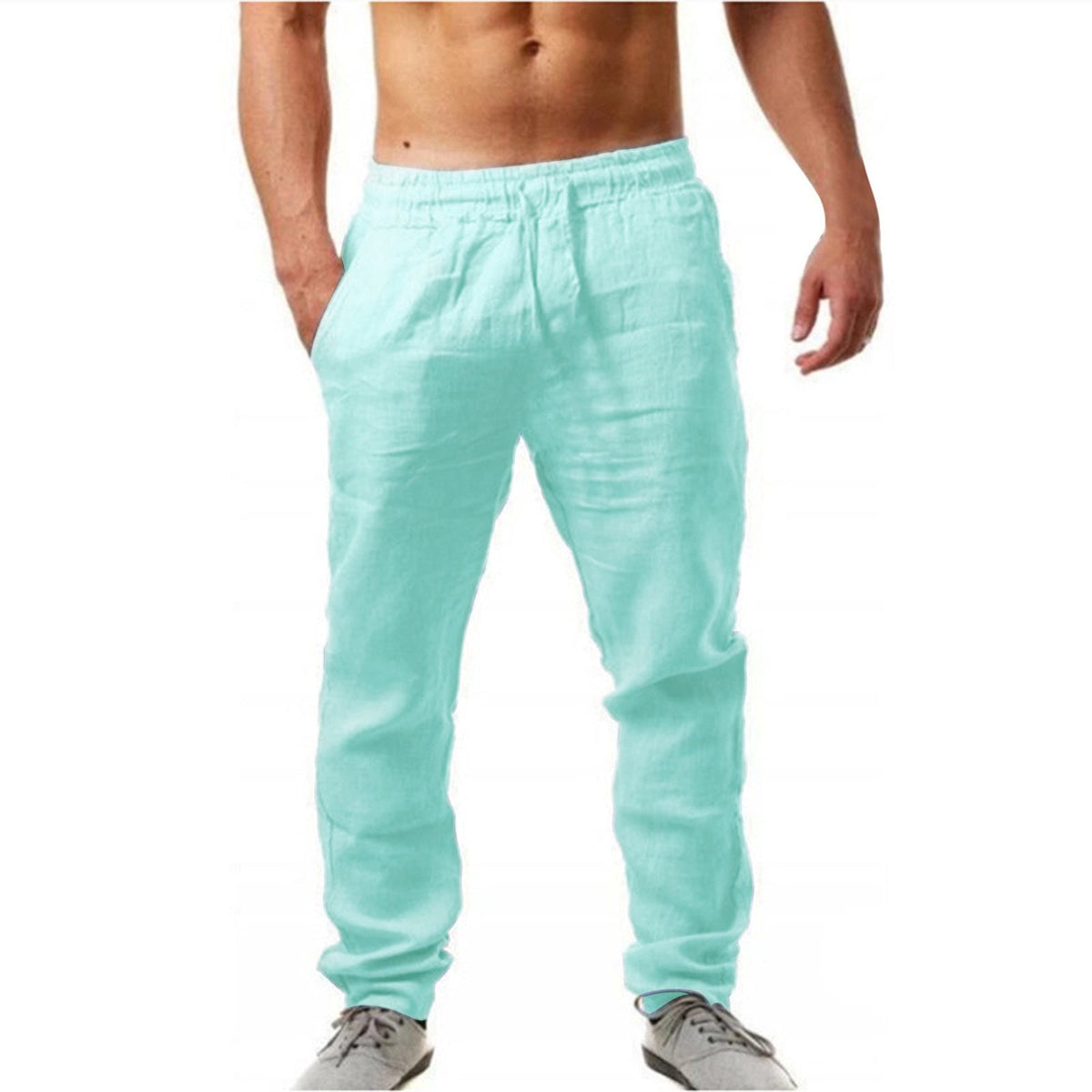 Men's Straight Leg Trousers - White