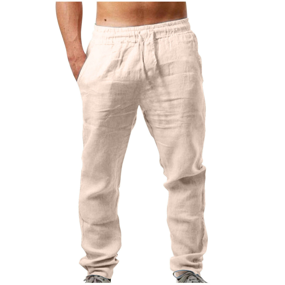 Men's Straight Leg Trousers - White