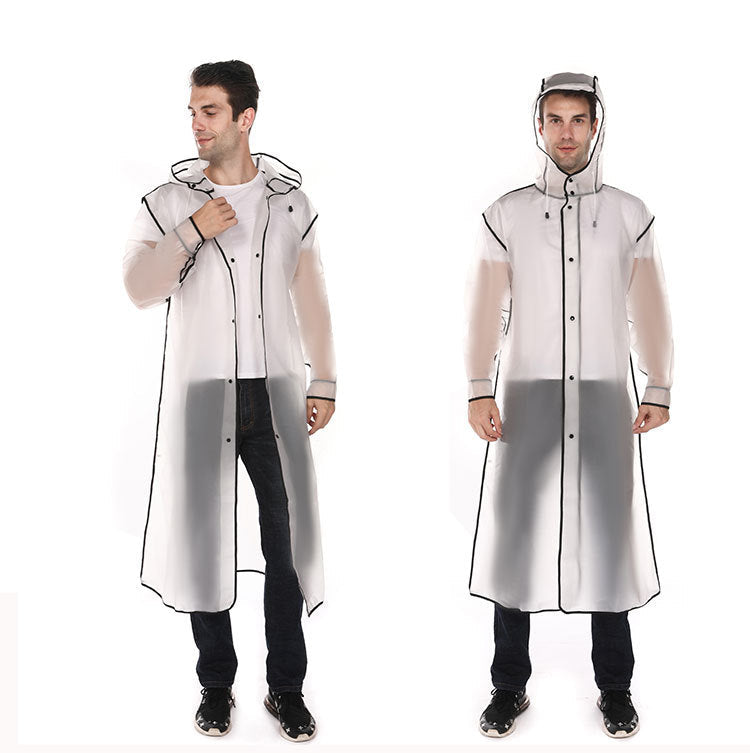 Men's Long Waterproof Raincoat - Grey