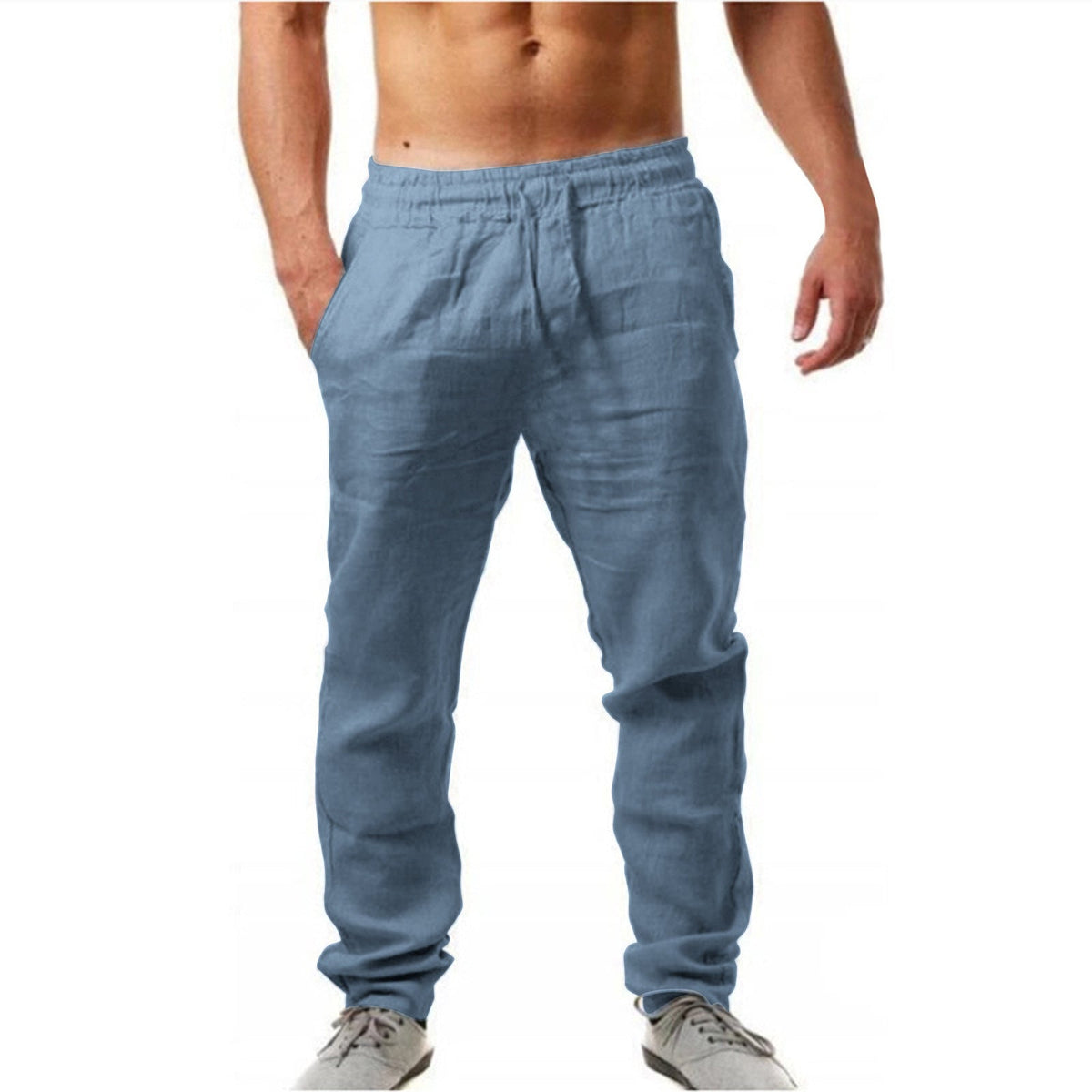 Men's Straight Leg Trousers - White