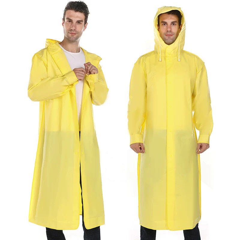 Men's Long Waterproof Raincoat - Grey