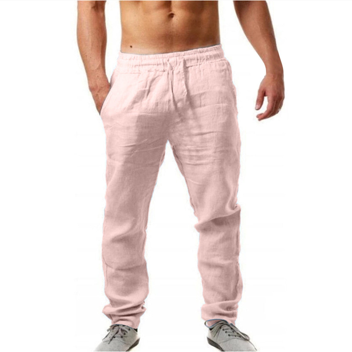 Men's Straight Leg Trousers - Khaki