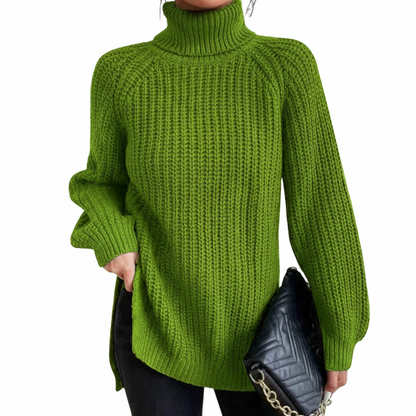Women's Winter Turtleneck Sweater - Black