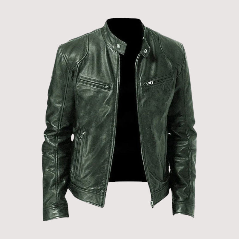 Men's Faux Leather Jacket - Black
