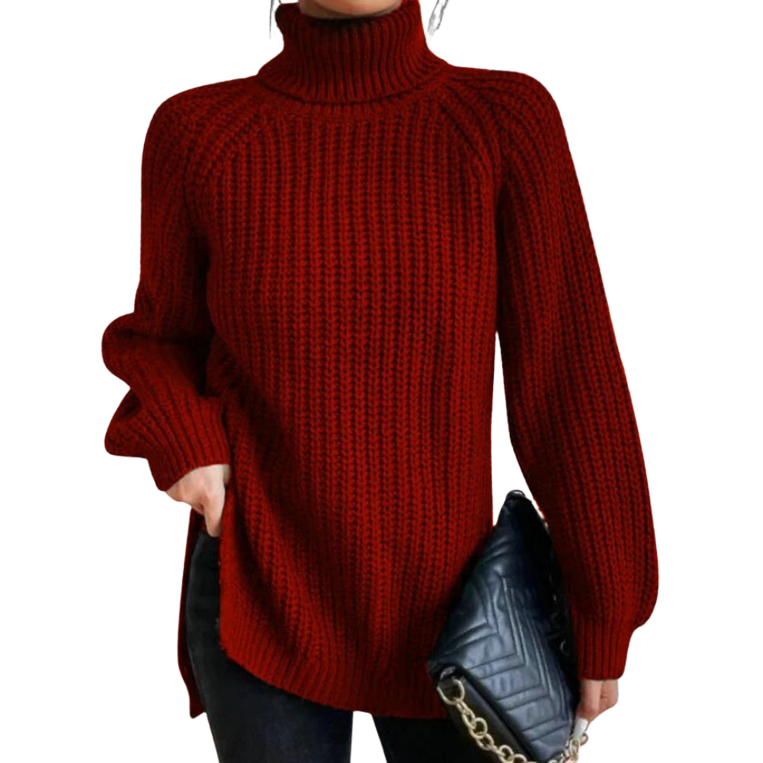 Women's Winter Turtleneck Sweater - Black