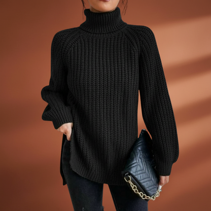 Women's Winter Turtleneck Sweater - Black