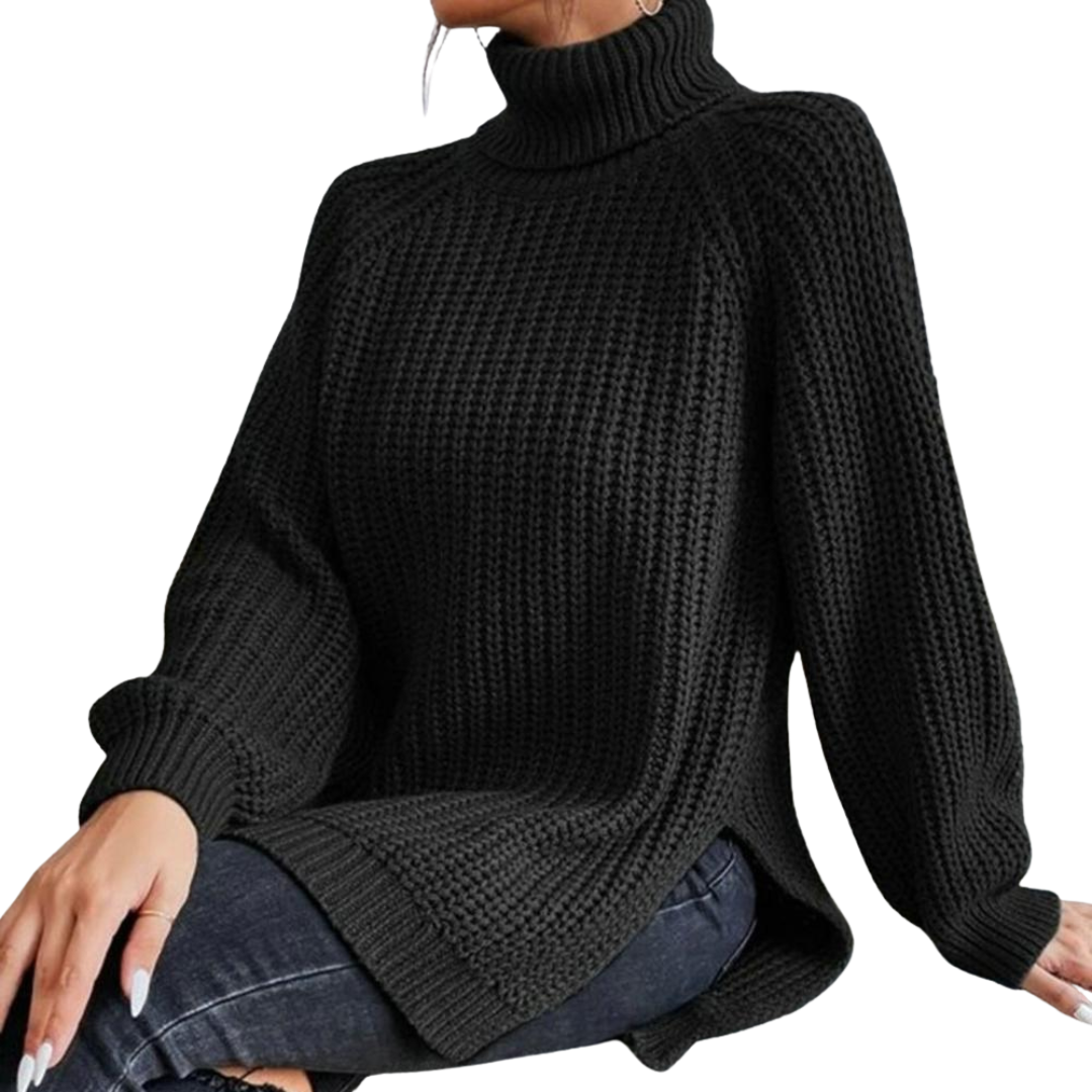 Women's Winter Turtleneck Sweater - Black