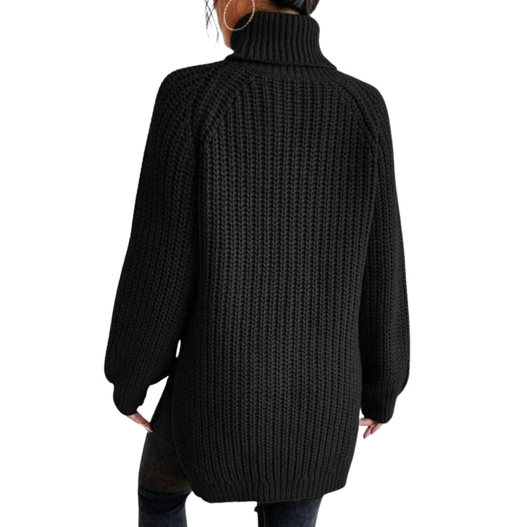 Women's Winter Turtleneck Sweater - Deep Red