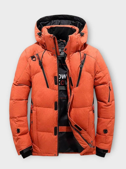 Men's Fleece Lined Solid Winter Jacket - Black