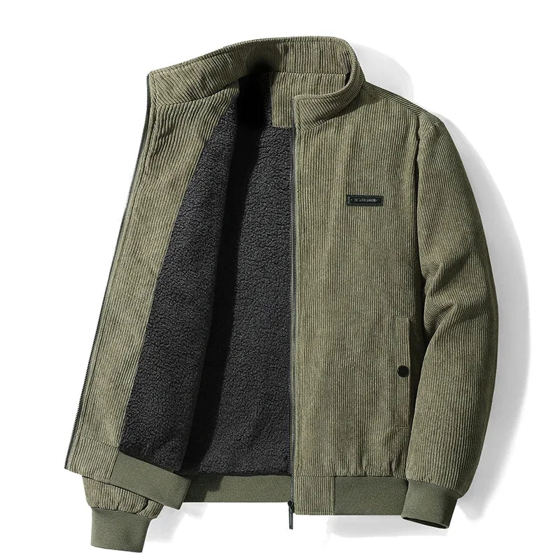 Men's Corduroy Fleece Lined Jacket - Khaki