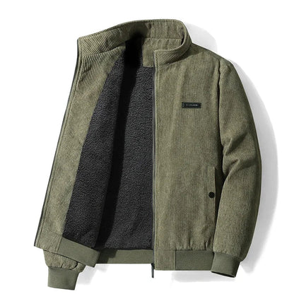 Men's Corduroy Fleece Lined Jacket - Khaki