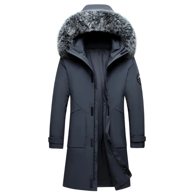 Men's Faux Fur Hooded Parka - Green