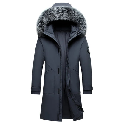Men's Faux Fur Hooded Parka - Green