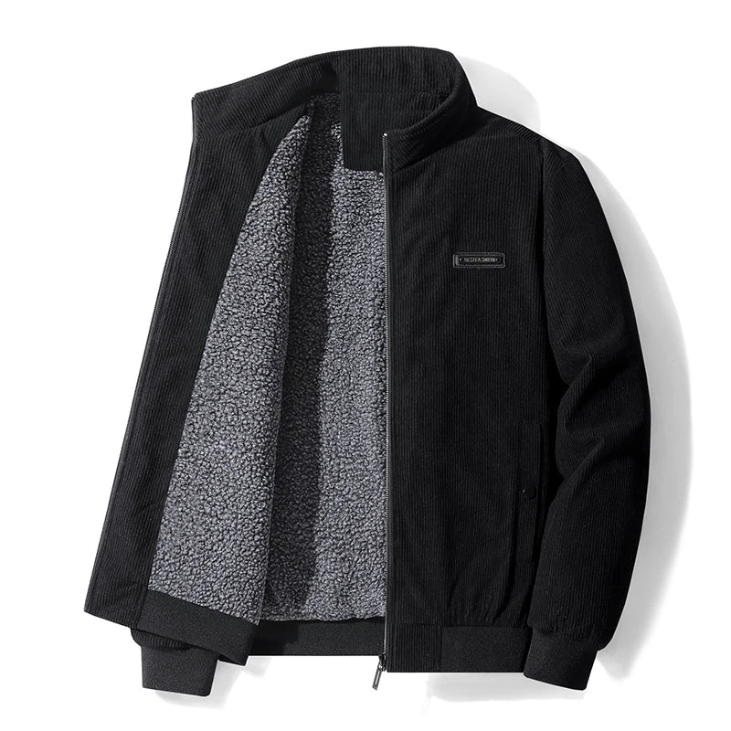 Men's Corduroy Fleece Lined Jacket - Khaki