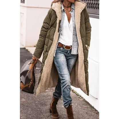 Women's Reversible Winter Coat - Army Green