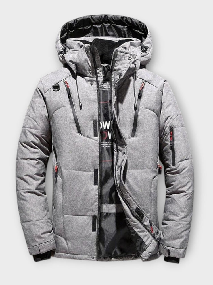 Men's Fleece Lined Solid Winter Jacket - Black