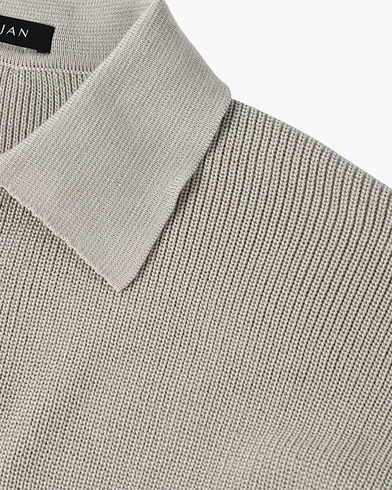 Men's Textured Zip Knit Sweater - Khaki