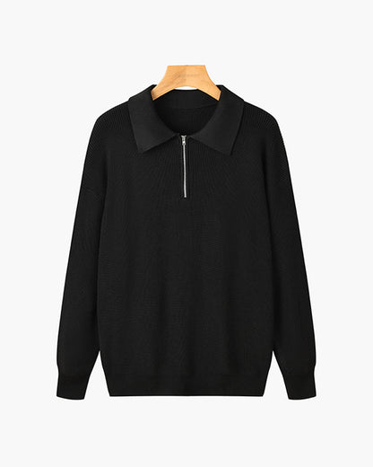 Men's Textured Zip Knit Sweater